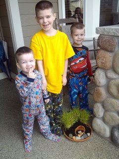The boys and their Easter Tomb