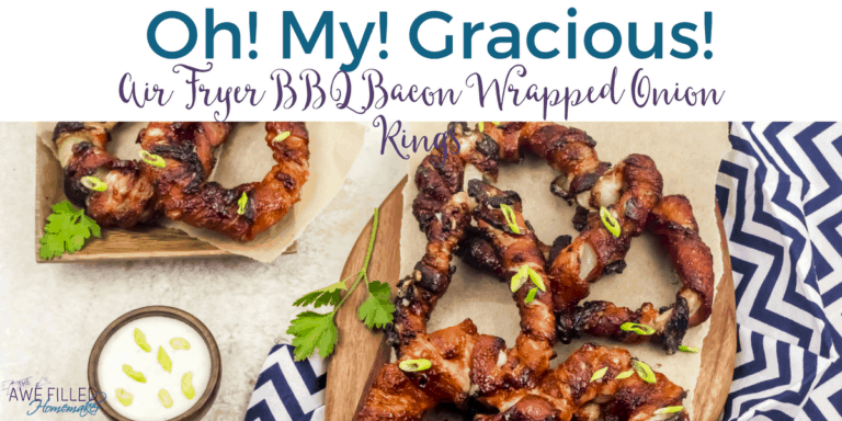 Air Fryer BBQ Bacon Wrapped Onion Rings