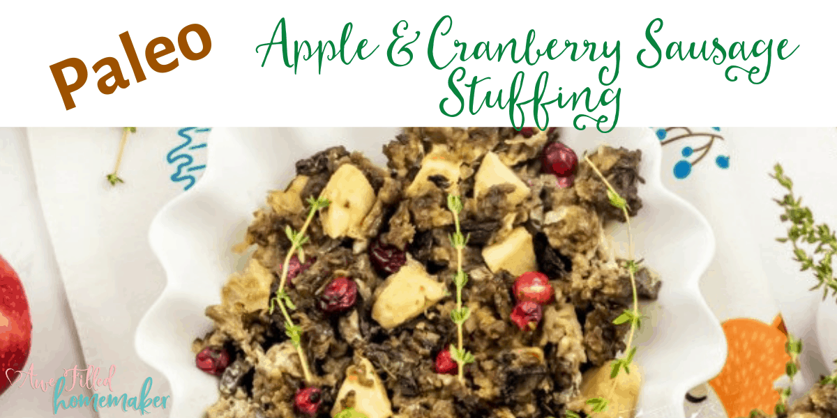 paleo apple and cranberry stuffing