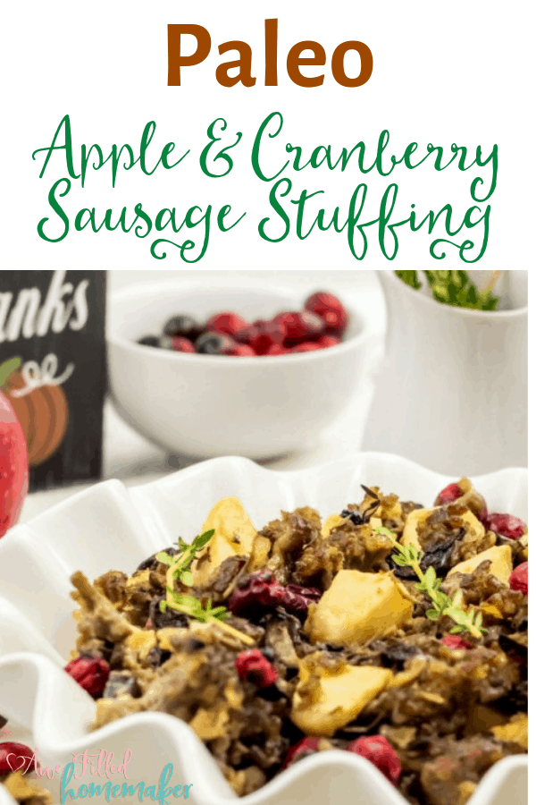 paleo apple cranberry sausage stuffing