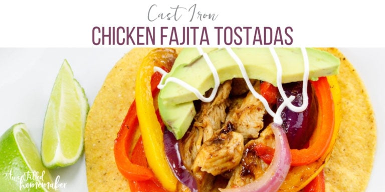 Cast Iron Chicken Fajita Tostadas 1