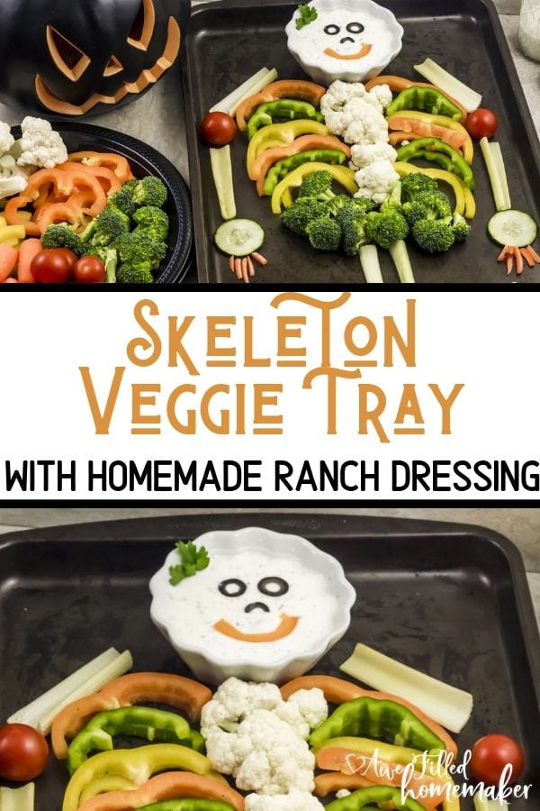 Skeleton Veggie Tray with Homemade Ranch Dressing 8