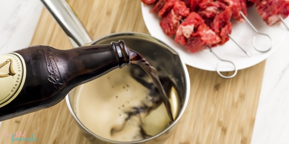 Air Fryer Guinness Steak Skewers