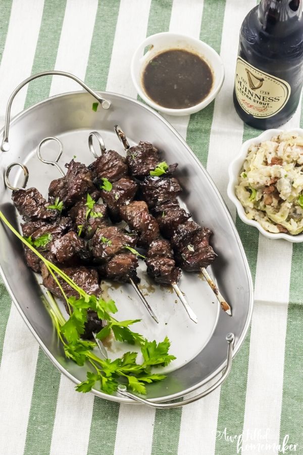 Air Fryer Guinness Steak Skewers