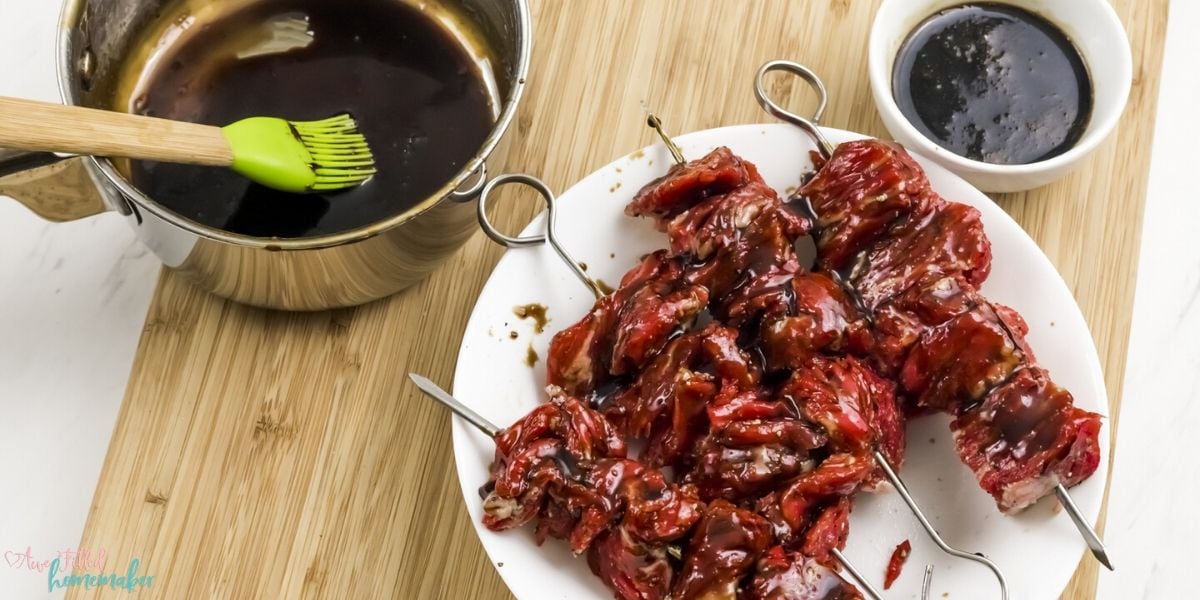 Air Fryer Guinness Steak Skewers