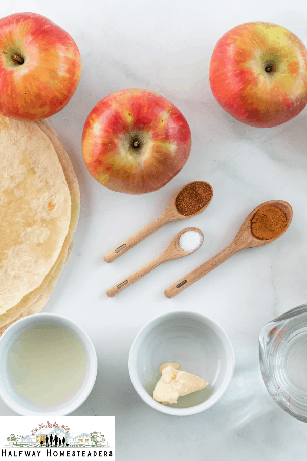 ingredients needed to make Apple Pie Taquitos