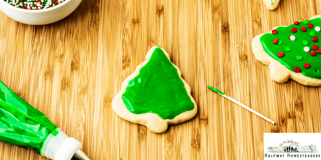 decorating the cookies with icing 