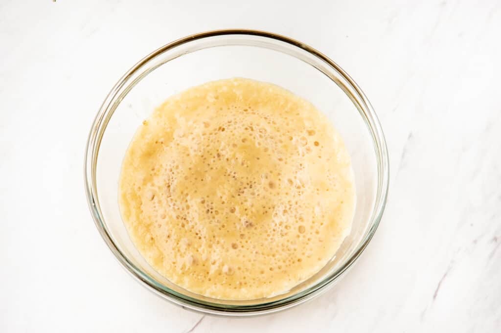 letting the yeast froth 