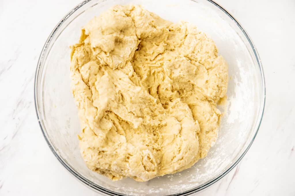 mixing to make hobo bread dough 