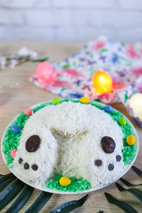 Bunny Butt Cake on plate