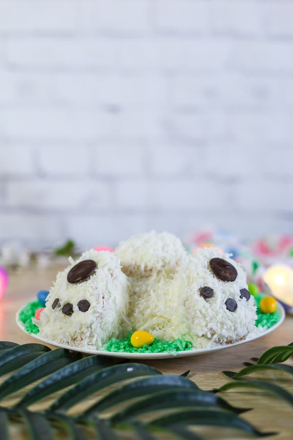 side view of easter bunny 3D cake 